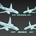 Qantas and Air New Zealand Passenger Planes Including B787 B737 and A321 Models