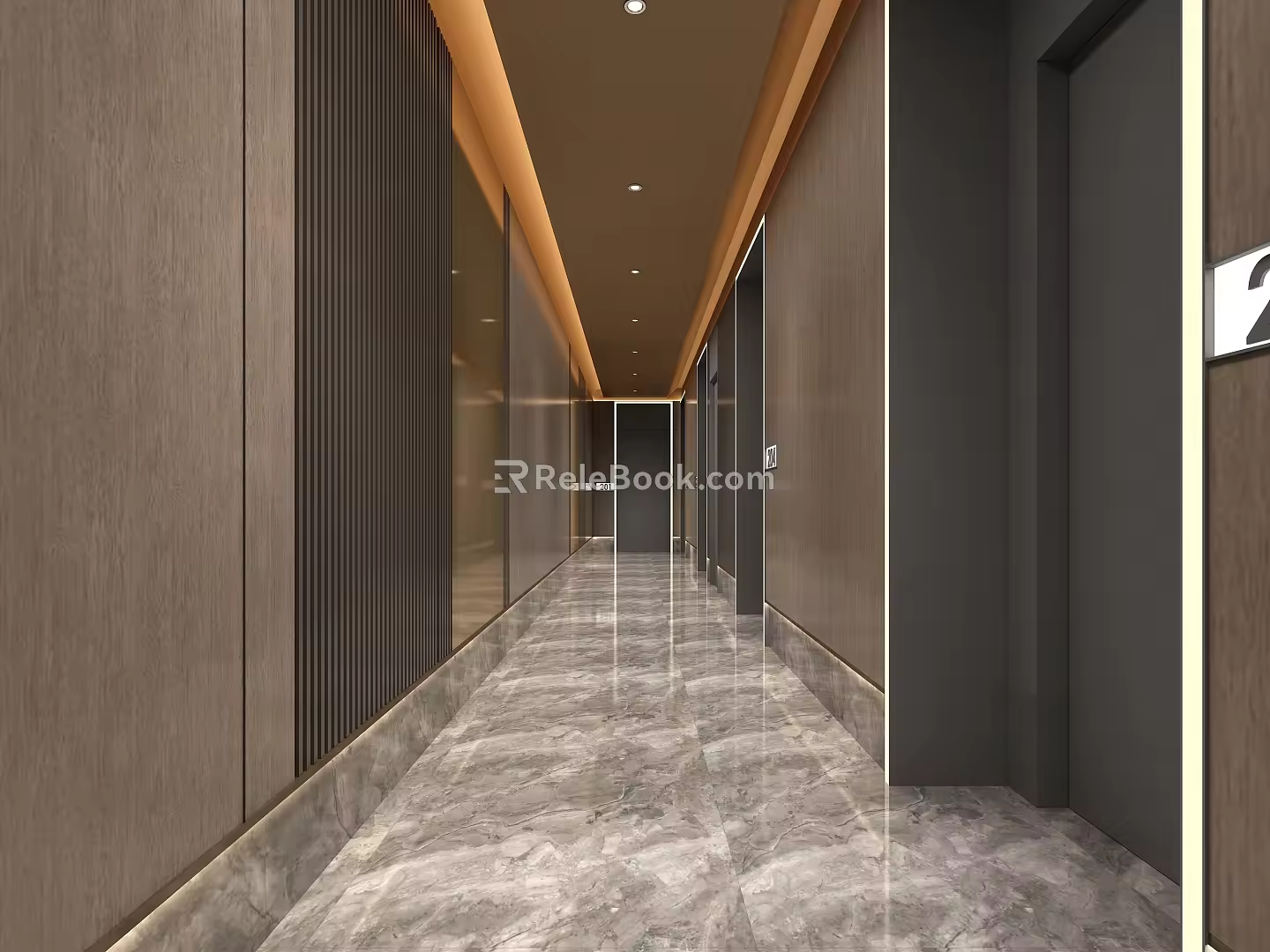 Modern aisle walkway 3d model