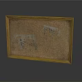 Stylish Wooden Frame Tray With Cork Surface And White Architectural Designs