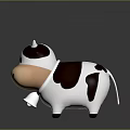 Cute Cartoon Cow Character Design With Black White Spots And Speech Bubble Containing Pink Heart