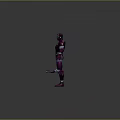 Purple Game and Movie Character With Green Glowing Chest Core Gray Details and Miniature Version