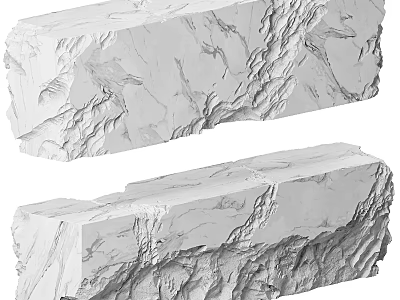 Modern Marble Reception Desk Featuring Natural Textured Surface And Elegant Design 3d model