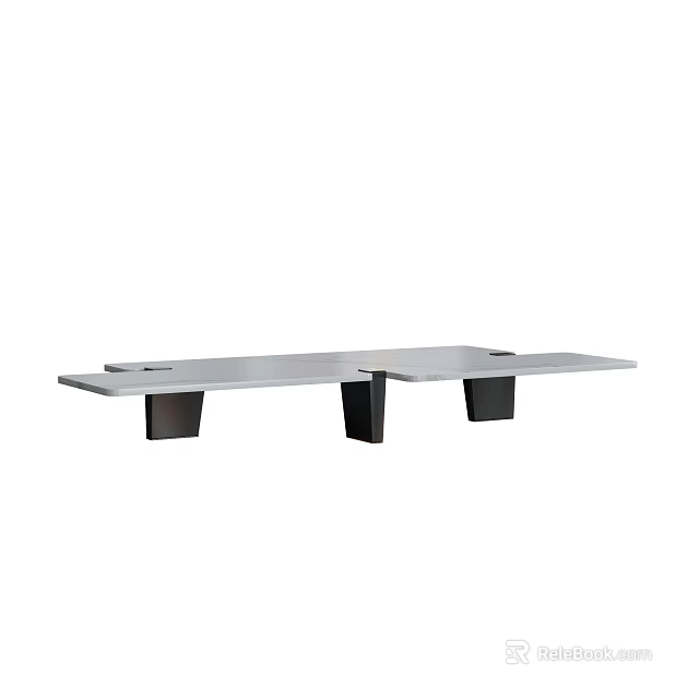 Modern Minimalist Coffee Table With Metal Frame And Rectangular Wooden Top 3d model