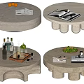 Middle ancient style coffee table stone coffee table 3d model