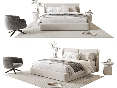 Modern Double Bed 3d model