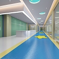 modern hospital aisle children's hospital 3d model