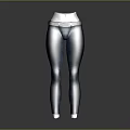 Stylish Blue Tight Fitting Pants With Belt On White Mannequin 3d model