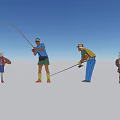 Modern hand-painted style fashion multiplayer 3d model