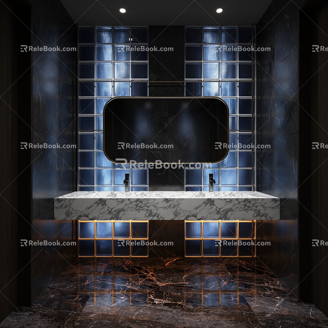 Modern Bar KTV Public Toilet 3d model