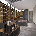 Tobacco and Alcohol Store Interior With Shelves And Display Counters For Products