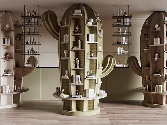 Modern Bookshelf Pillar 3d model