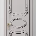 Elegant Classic Interior Double Doors With Carved Panels Metal Handles And Decorative Details