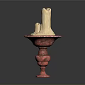 Artistic White Sculptural Design On Red Decorative Pedestal With Ornate Details
