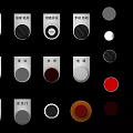 Diverse Colored Switch Panels With Circular Buttons And Modern Designs
