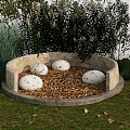 Modern landscape sketch garden landscape bird's nest bird's egg leaf pool clock seat net red landscape leisure area corner outdoor card seat sofa 3d model