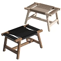 Modern Wooden Stools With Woven Seats In Light And Dark Colors For Home Decor
