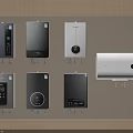 Wall Mounted Water Heaters in Various Gray White Styles and Designs 3d model