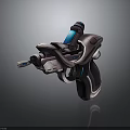 Futuristic Sci-Fi Weapon Handgun with Modern Design and Blue Glowing Components