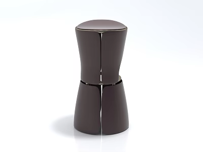 Modern Brown Dressing Table With Unique Curved Structure And Smooth Surface 3d model