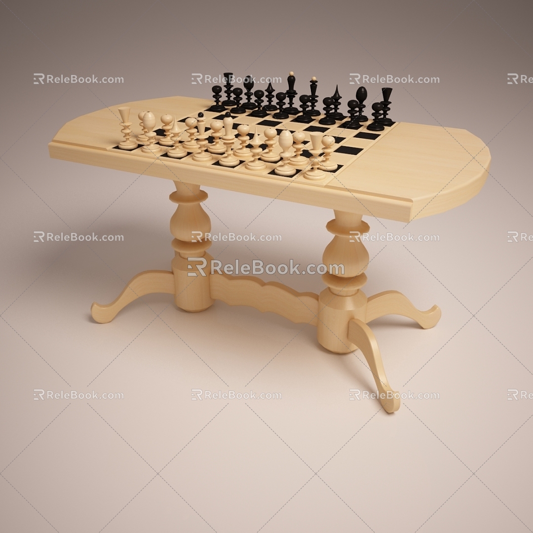 Entertainment Table Chess Table Chess 3d model