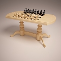 Entertainment Table Chess Table Chess 3d model