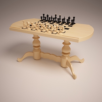 Entertainment Table Chess Table Chess 3d model