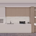 Modern Wine Cabinet Design In Open Kitchen With Wooden And White Finishes
