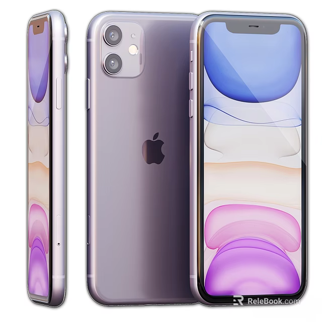 Apple iPhone Purple Smartphone With Dual Camera And Colorful Display Design 3d model 