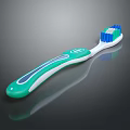Modern Design Daily Cleaning Toothbrush With Green White Handle And Blue Green Bristles