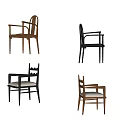 Stylish Wooden Dining Chairs With Armrests And Carved Backrests In Various Colors And Styles