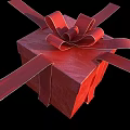 Red Gift Box With Large Decorative Bow For Festive Present Packaging