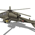 Military Attack Helicopter Z 10 Model With Olive Green Body And Mounted Missiles