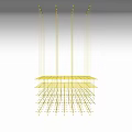 Modern Crystal Chandelier With Hanging Metal Structure And Multiple Beads Design 3d model