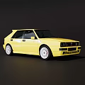 Vintage Yellow Two Door Car With Black Grille And White Rims Design