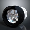 Black Automotive Tire With Shiny Silver Spoke Design Alloy Wheel Rim Parts