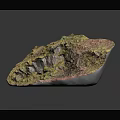 Natural Stone With Yellow Green Pink Color And Rough Natural Surface Texture