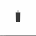 Cylindrical Black Industrial Equipment With Mesh Surface And Metal Shafts