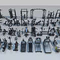 Comprehensive Collection of Fitness Equipment Including Treadmills Dumbbells and Exercise Machines