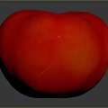 Fresh Ripe Red Tomato Isolated on Dark Background with Shiny Surface and Reflection