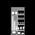 Modern Display Shelf With LED Lighting And Multiple Shelves For Product 3d model