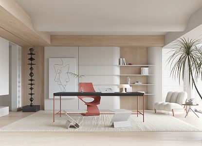 Modern study 3d model