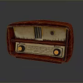Red Vintage Radio With Classic Design And Tuning Dial Knobs