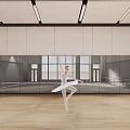 Modern Dance Studio School Dance Classroom 3d model