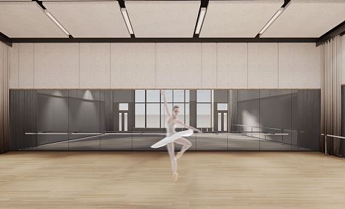 Modern Dance Studio School Dance Classroom 3d model