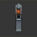 Futuristic Sci Fi Pistol Weapon With Blue Glowing Ring And Orange Accents
