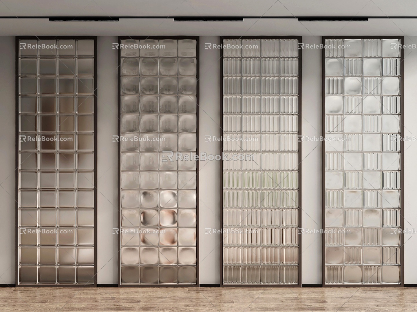 Modern glass brick glass brick partition 3d model