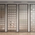 Modern glass brick glass brick partition 3d model