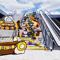 Cartoon Themed Photo Spot With Decorated Stairs Fun Characters And Escalator Area