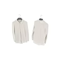 Light Colored Long Sleeve Shirt on Hanger with Front and Back View
