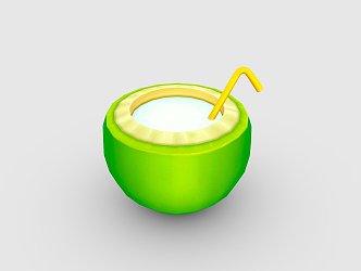 Modern Drink Cartoon Drink Coconut Milk 3d model